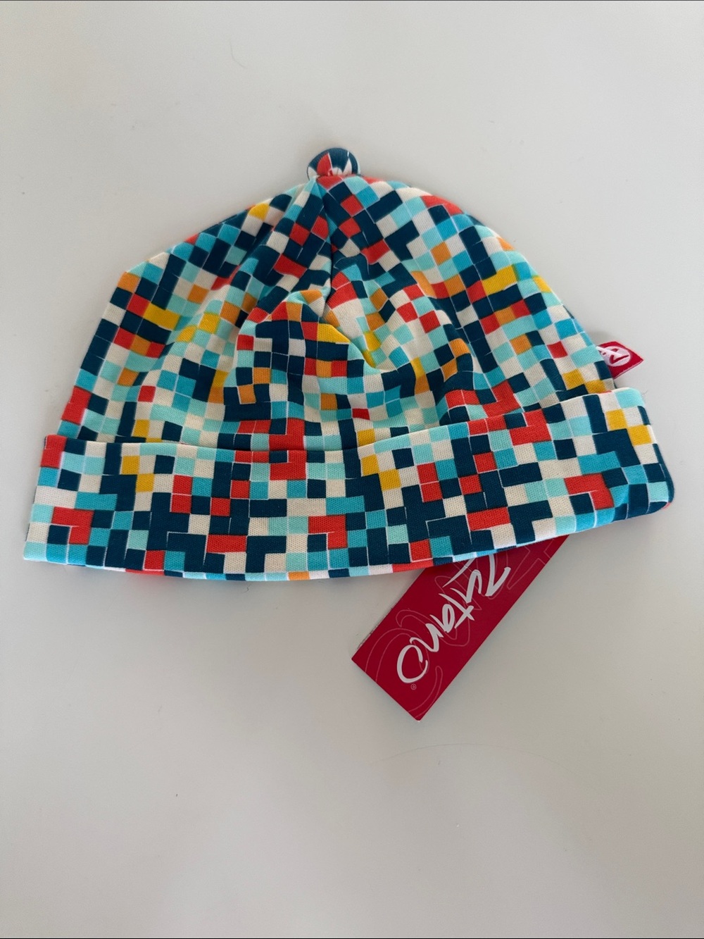 Zutano Kids 18 Month 18M Multicolor Pixel Pom Cotton Hat Beanie